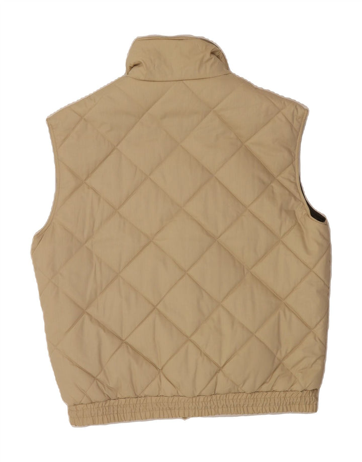 VINTAGE Mens Reversible Padded Gilet UK 38 Medium Beige Polyester Vintage Vintage and Second-Hand Vintage from Messina Hembry 