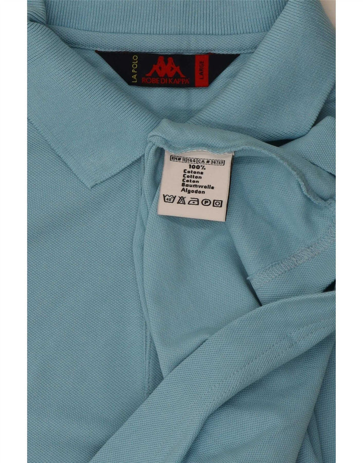 Polo Kappa Uomo Large Blu In Cotone