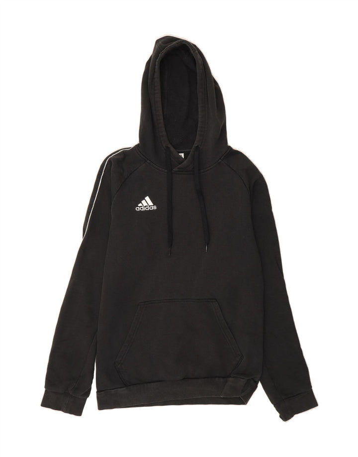 ADIDAS Mens Hoodie Jumper Small Black Cotton Vintage Adidas and Second-Hand Adidas from Messina Hembry 