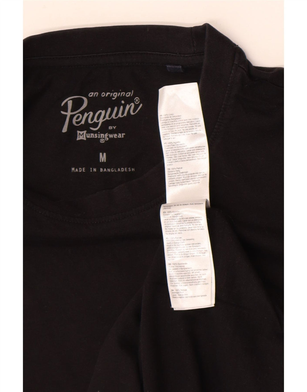 T-shirt da uomo Penguin Top in cotone nero medio