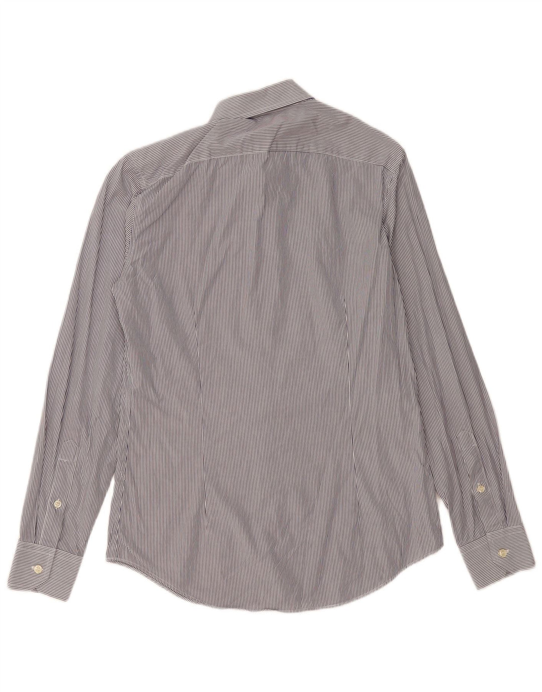 Camicia Uomo BENETTON Piccola Gessata Blu Navy