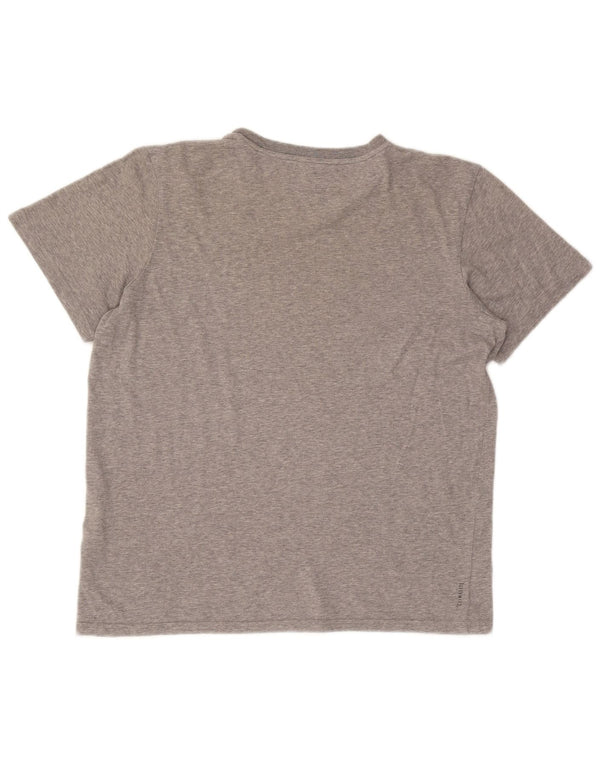 T-shirt da uomo Adidas Top grande in cotone chiazzato grigio