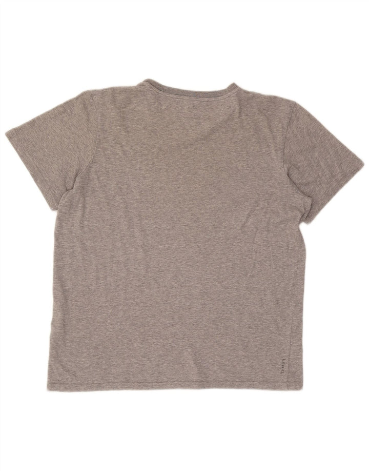 T-shirt da uomo Adidas Top grande in cotone chiazzato grigio
