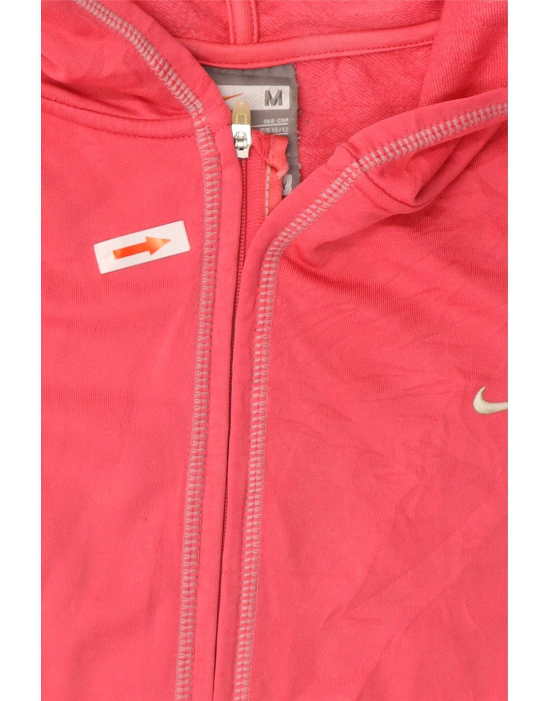 Maglione con cappuccio e zip da donna Nike UK 10/12 Poliestere rosa medio