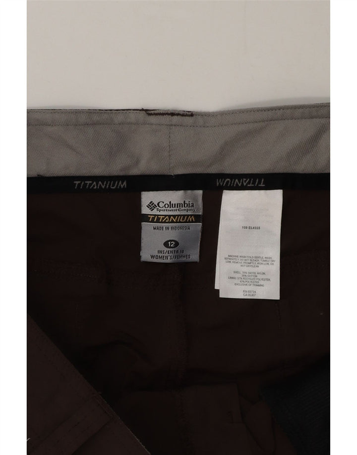Pantaloncini cargo Columbia Bermuda da donna US 12 Large W36 Nylon marrone