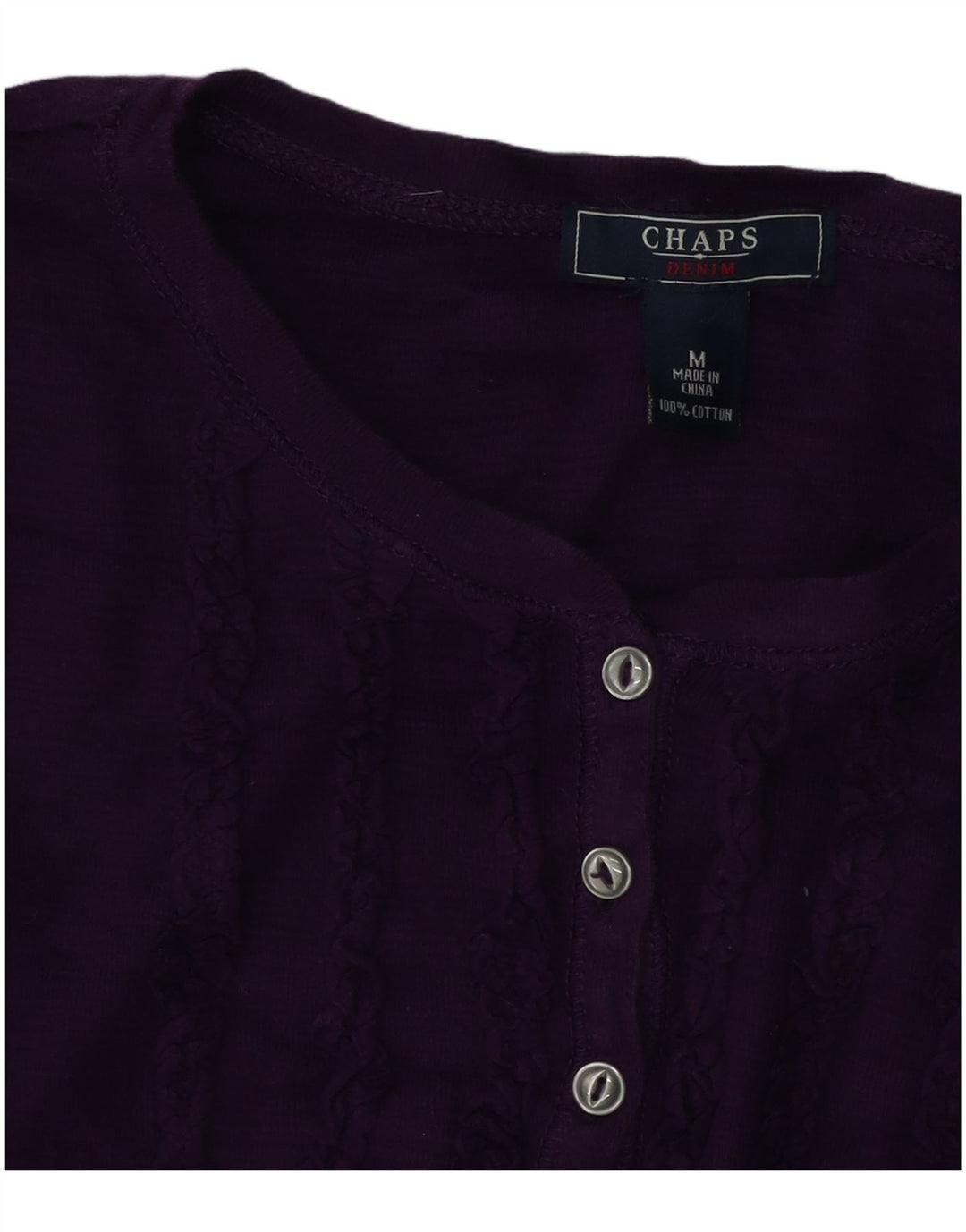 Top da donna a maniche lunghe Chaps UK 14 cotone viola medio