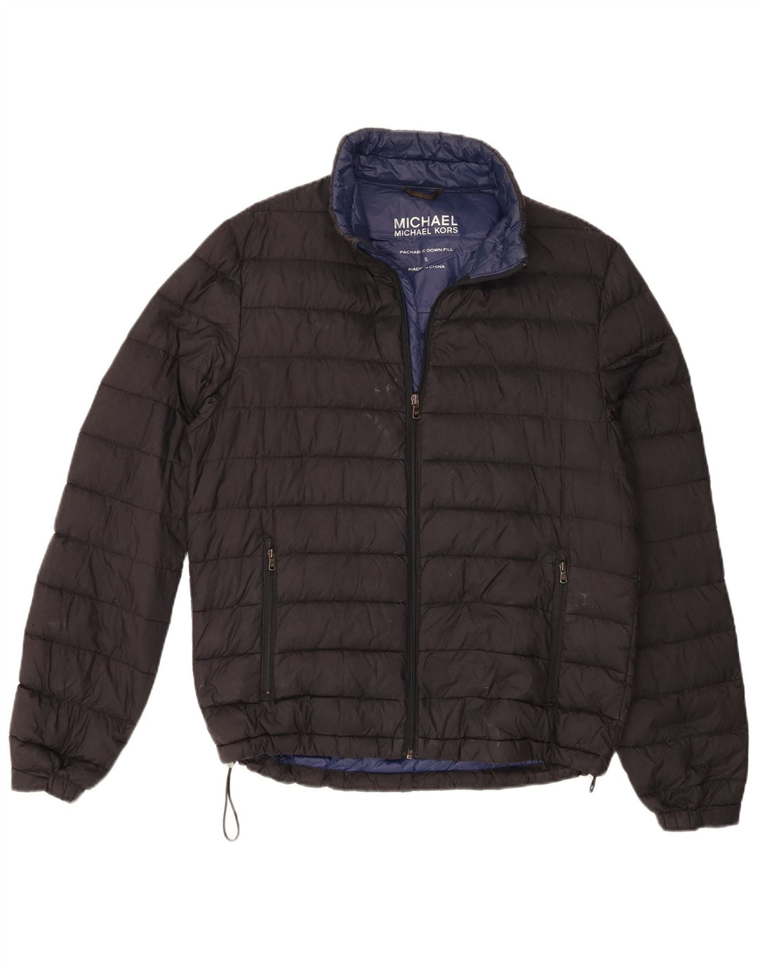 Giacca imbottita da uomo Michael Kors UK 38 piccola in nylon blu navy
