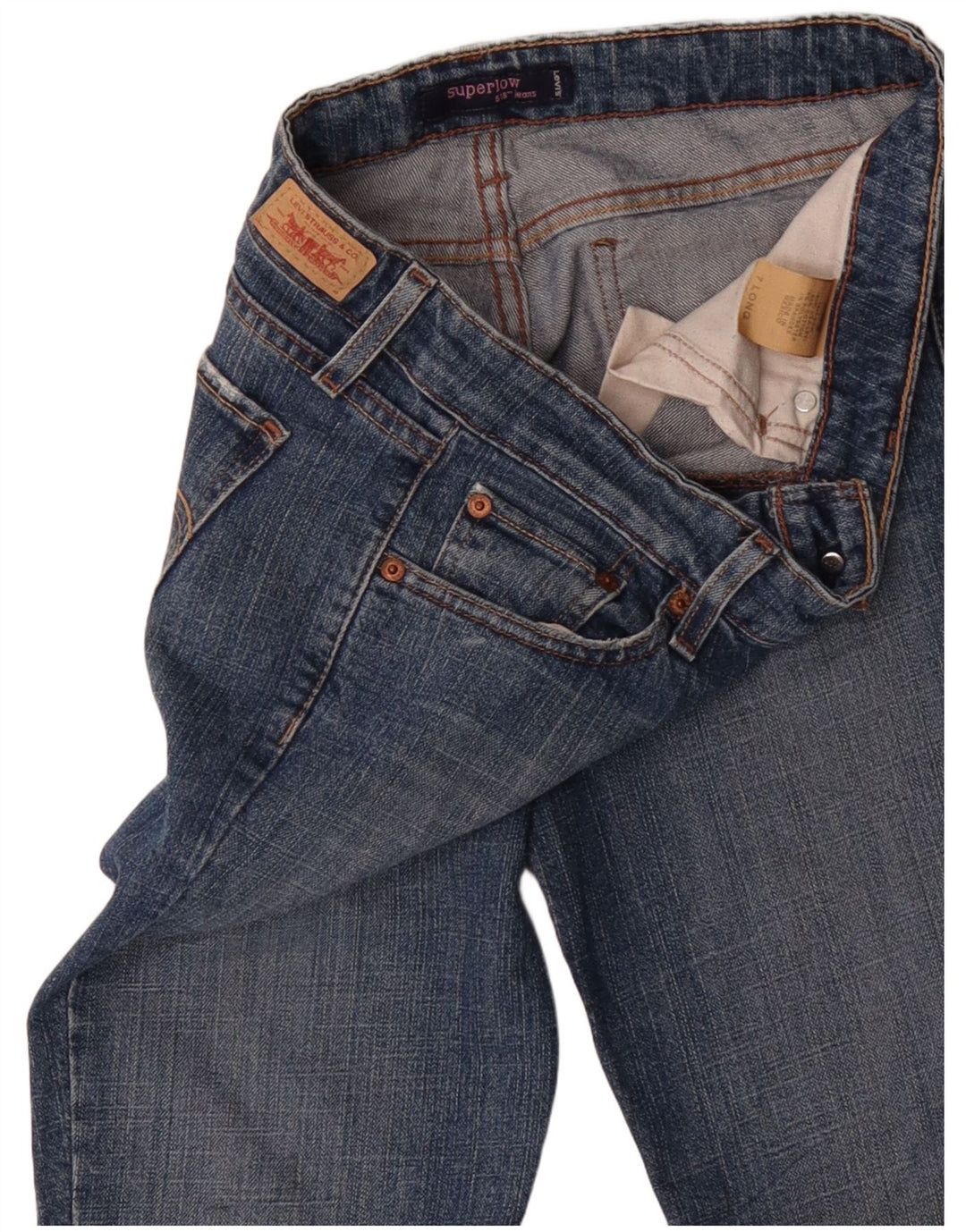 LEVI'S Jeans 518 Super Low Bootcut da donna US 7 Medio W30 L34 Cotone Blu