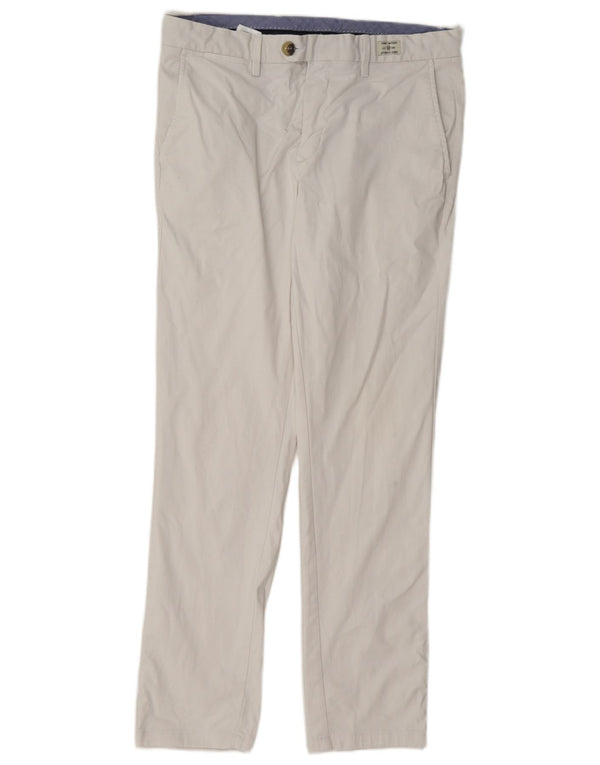 Pantaloni da abito dritti da uomo Tommy Hilfiger W33 L30 cotone bianco