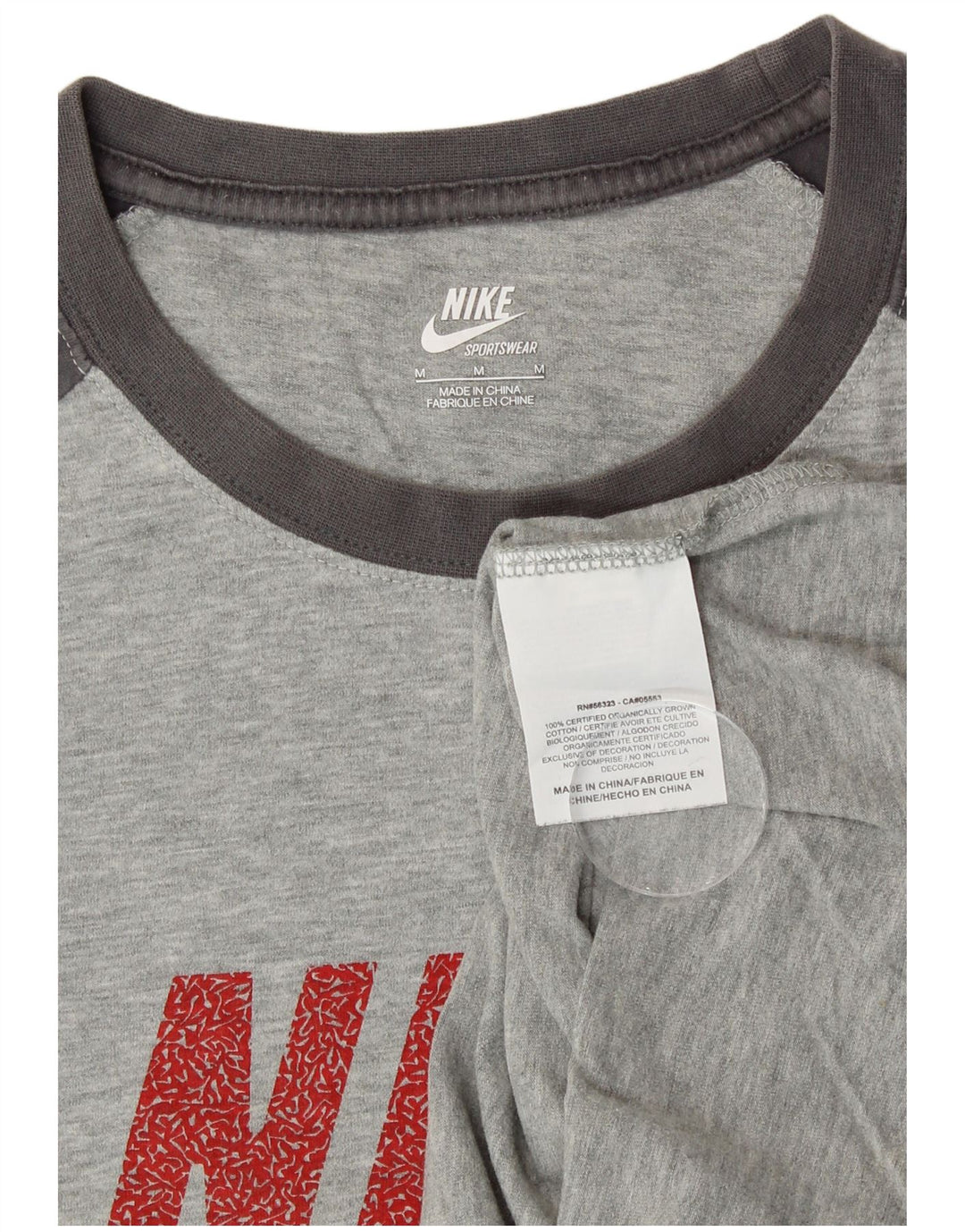 T-shirt grafica da uomo NIKE Top in cotone color block grigio medio