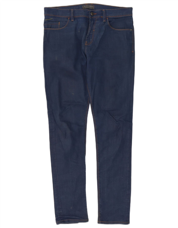 Jeans slim da uomo Zara EU 42 Large W32 L31 Blu navy