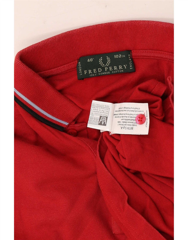 Polo da uomo Fred Perry in cotone rosso medio