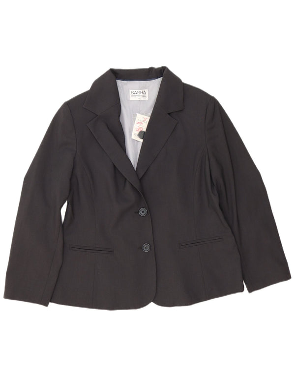 Giacca blazer a 2 bottoni da donna Sasha UK 20 2XL poliestere grigio