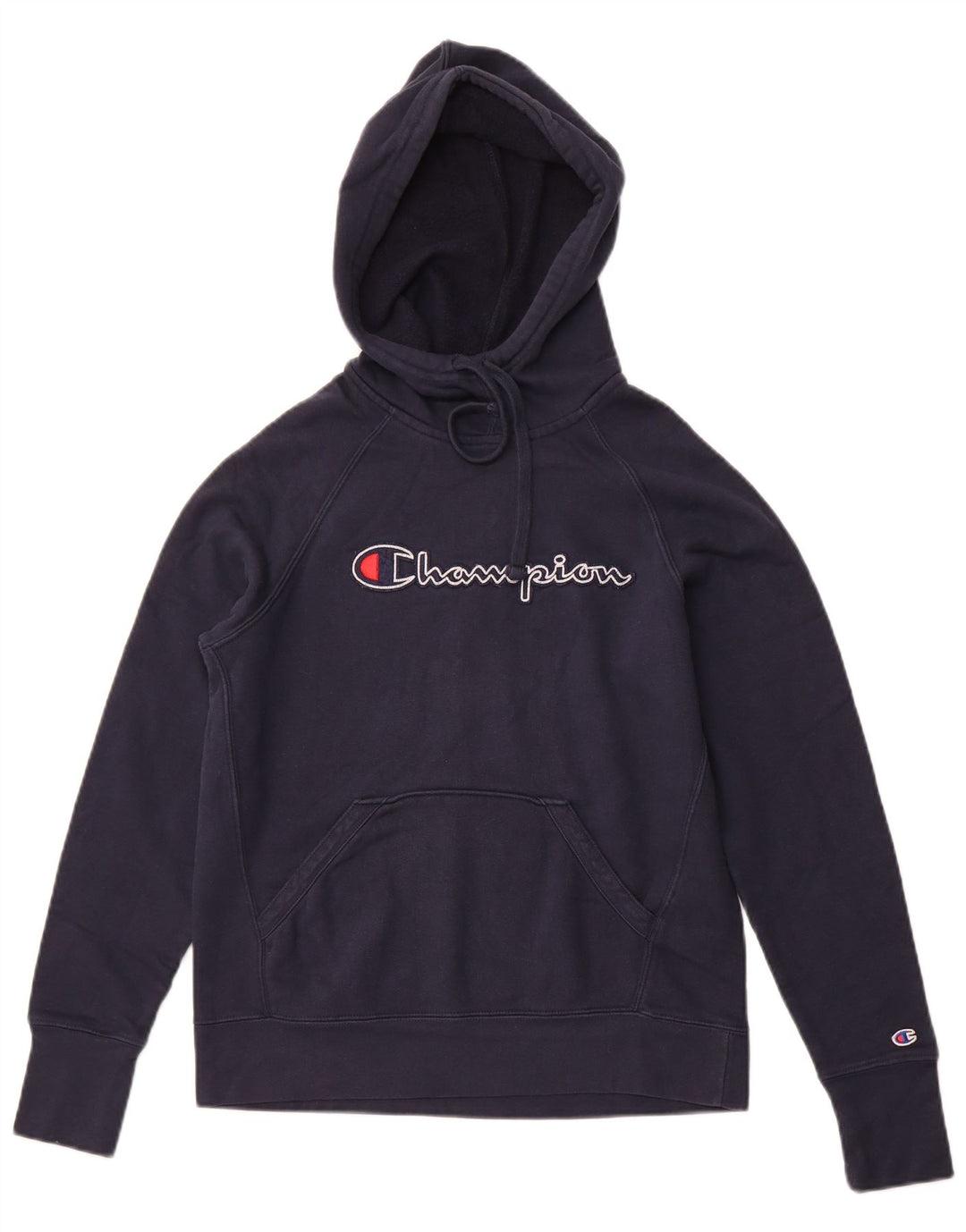 Maglione con cappuccio grafico da uomo CHAMPION piccolo in cotone blu navy