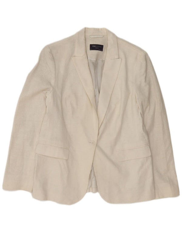 Giacca blazer a 1 bottone Marks & Spencer da donna UK 14 grande bianca