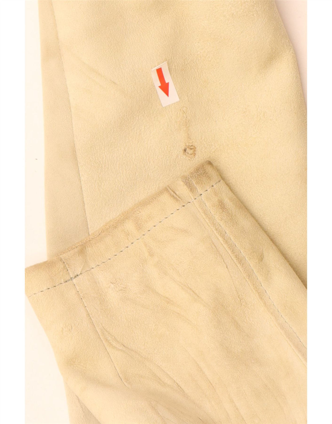 Giacca vintage in pelle scamosciata da donna UK 12 in pelle beige media