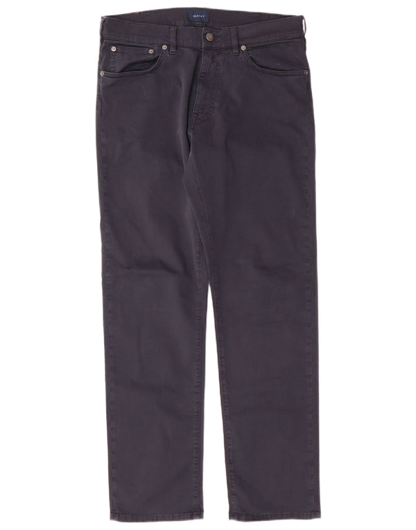 Pantaloni casual dritti da uomo Gant W32 L32 cotone blu navy