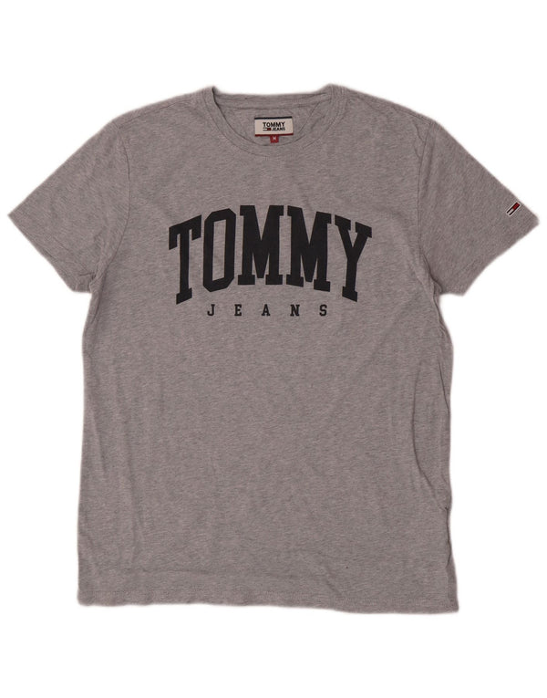 T-shirt grafica da uomo Tommy Hilfiger Top in cotone chiazzato grigio medio