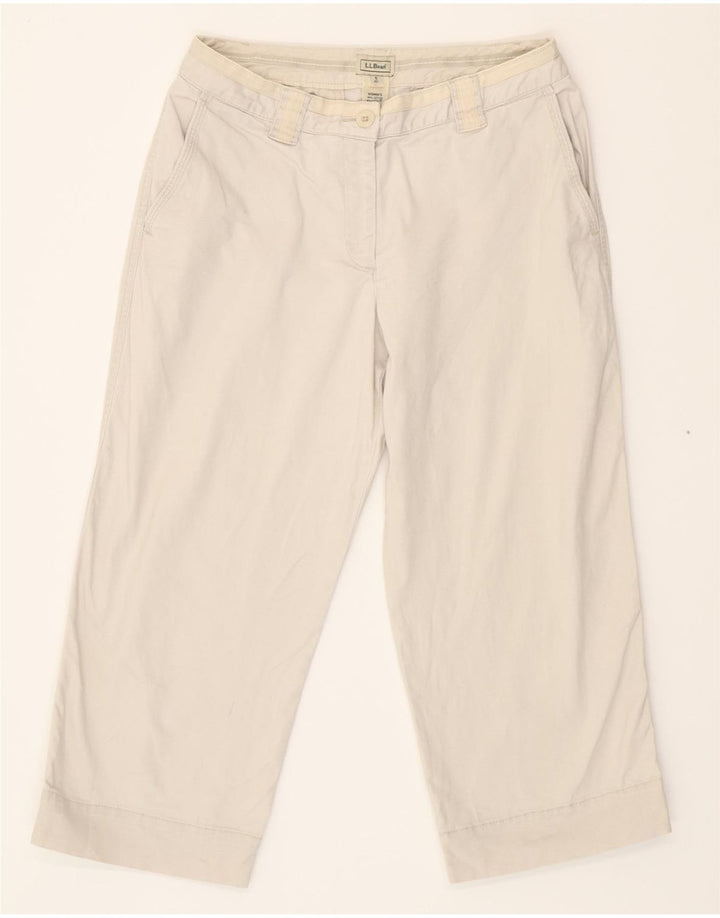 L.L.BEAN Womens Straight Capri Trousers US 6 Medium W28 L22 Off White Vintage L.L.Bean and Second-Hand L.L.Bean from Messina Hembry 