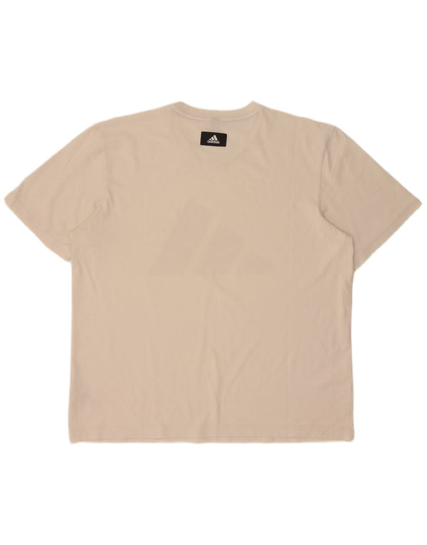 T-shirt grafica da uomo Adidas Top XL in cotone bianco