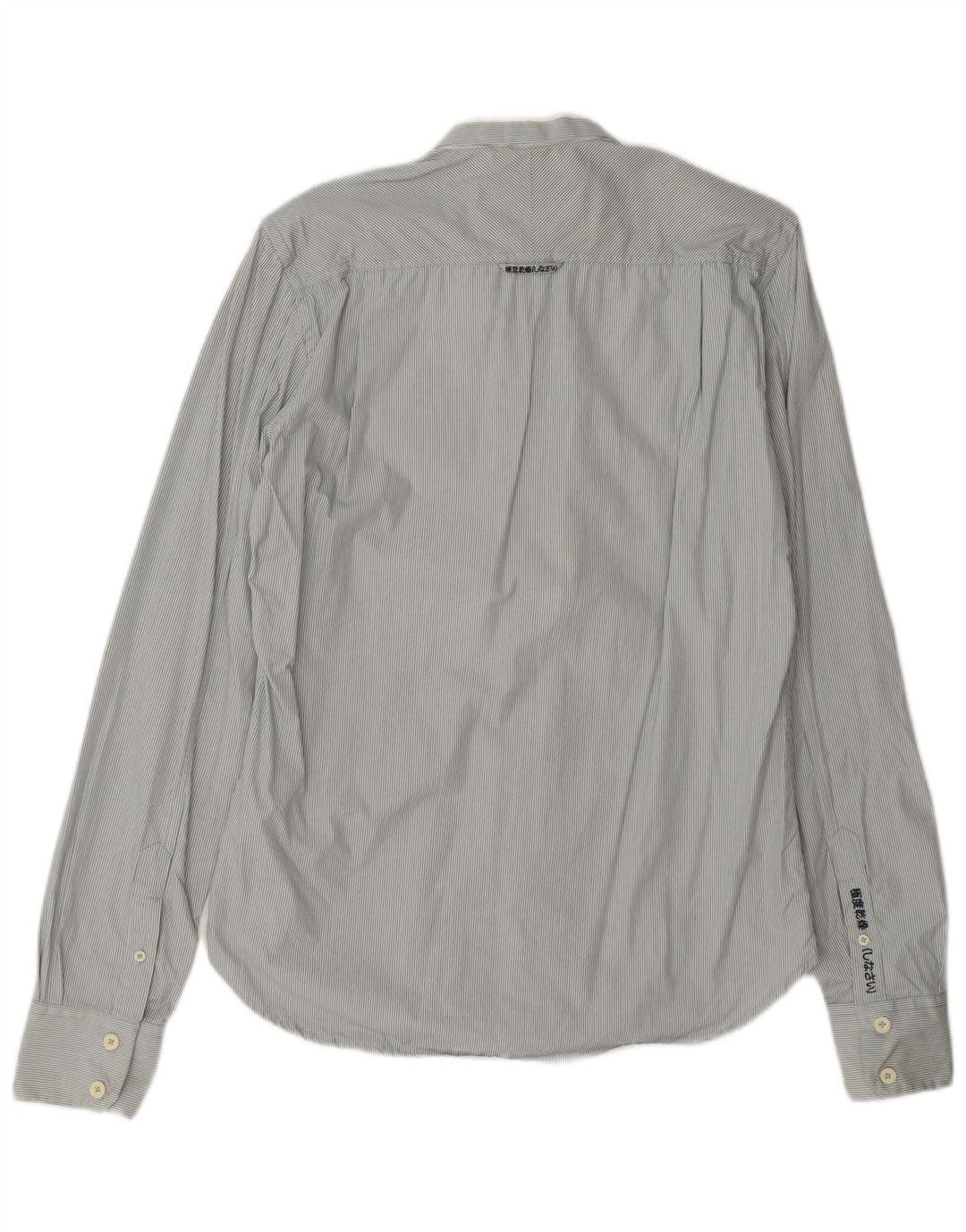 Camicia da uomo Superdry in cotone gessato grigio medio