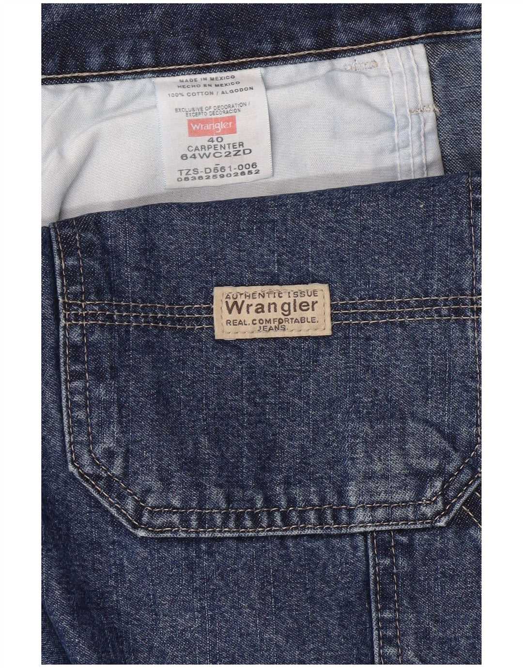 WRANGLER Mens Cargo Denim Shorts W40 XL Blue Cotton
