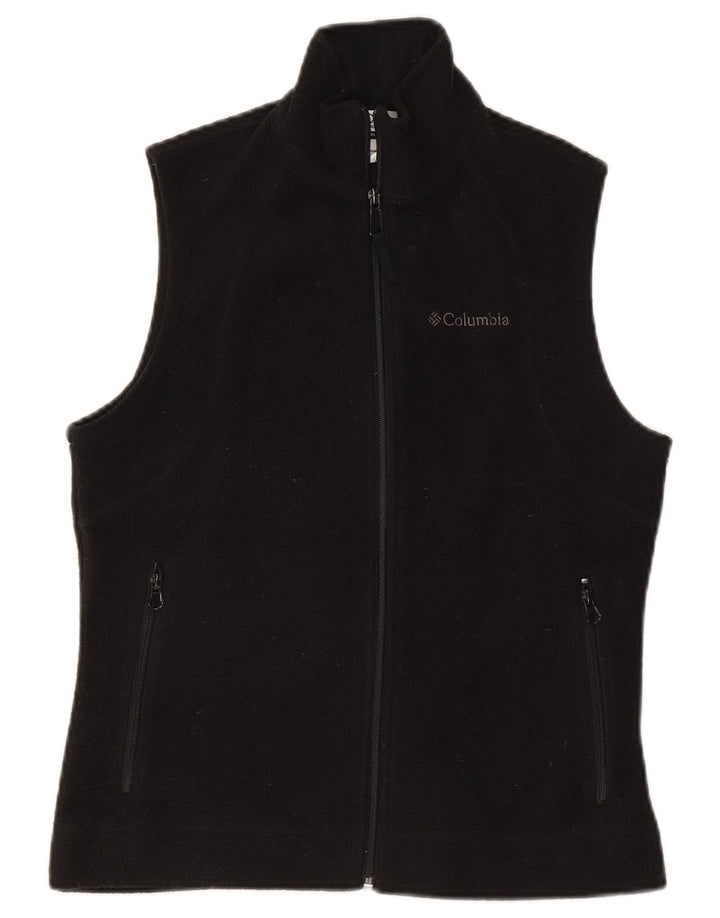 COLUMBIA Womens Fleece Gilet UK 10 Small Black Polyester