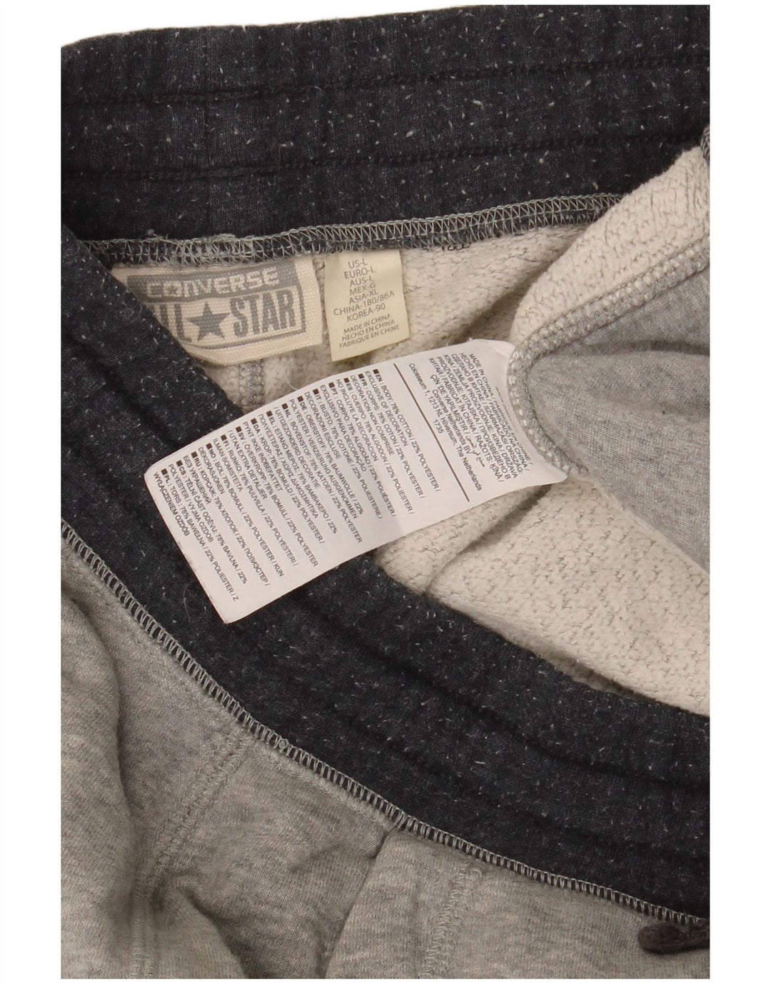 Converse Pantaloni da tuta da uomo Joggers grandi in cotone grigio