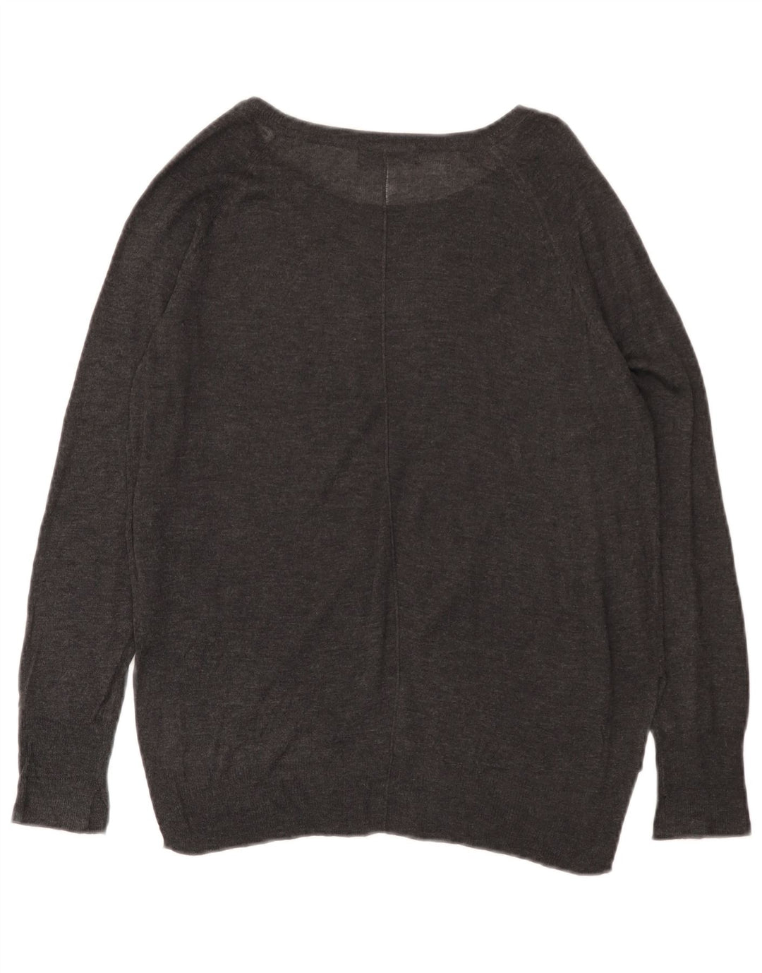 Maglione ZARA da donna con scollo a barca UK 14 Viscosa grigio medio