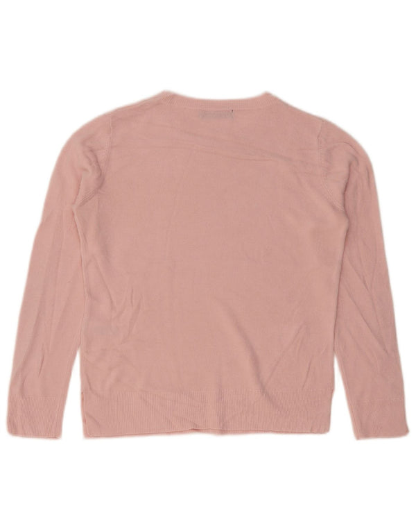 Maglione maglione girocollo da donna Marks & Spencer UK 10 piccolo acrilico rosa