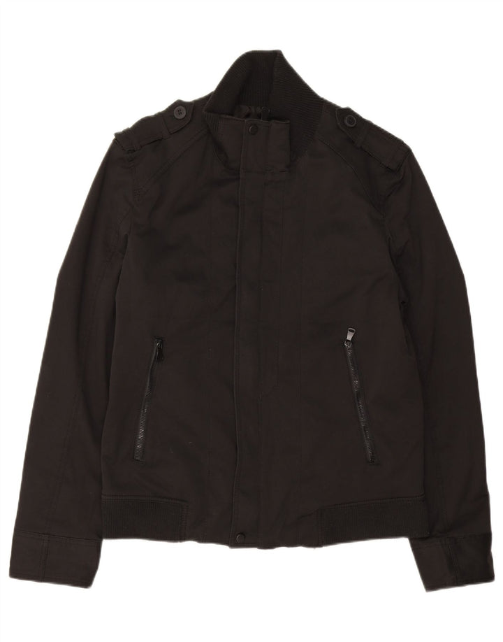 ZARA Mens Military Jacket UK 42 XL Black Polyester Vintage Zara and Second-Hand Zara from Messina Hembry 