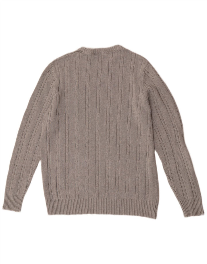 Crew Clothing Maglione girocollo da uomo in cotone grigio grande