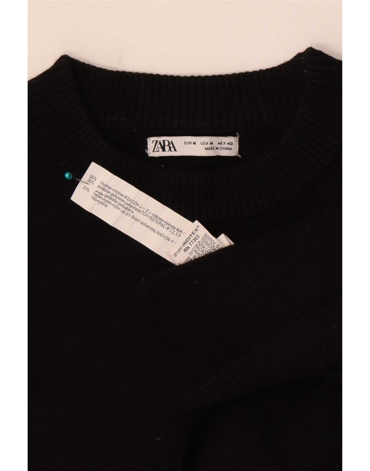 Maglione Zara da uomo girocollo in viscosa nera media