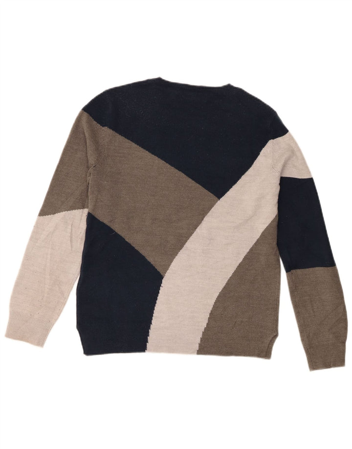 Maglione maglione girocollo da donna Marks & Spencer UK 8 Small Grey Colourblock