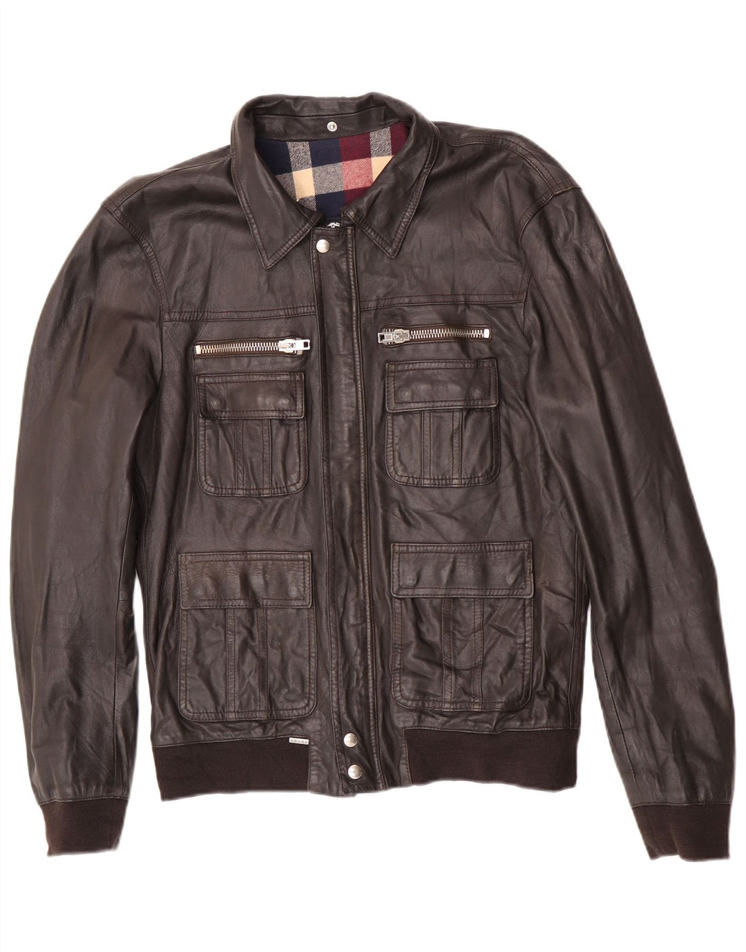 SPADA. 6.6.44 Giubbotto Bomber da Uomo in Pelle IT 52 Large in Pelle Marrone