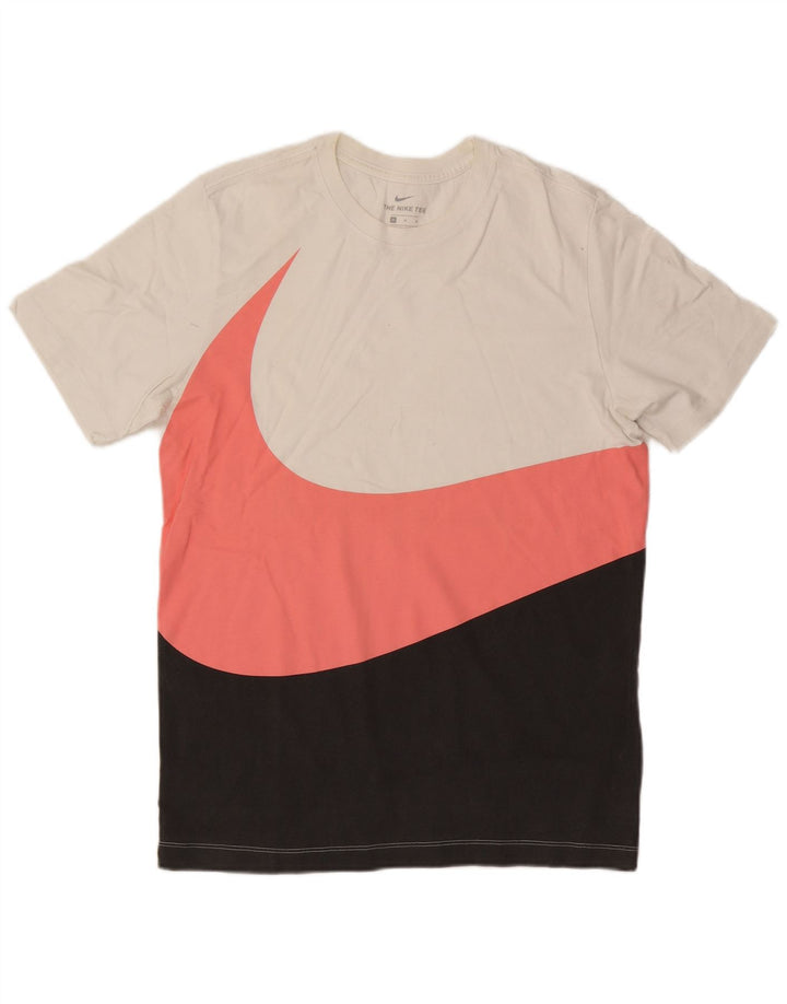 T-shirt grafica da uomo Nike Top in cotone color block bianco medio