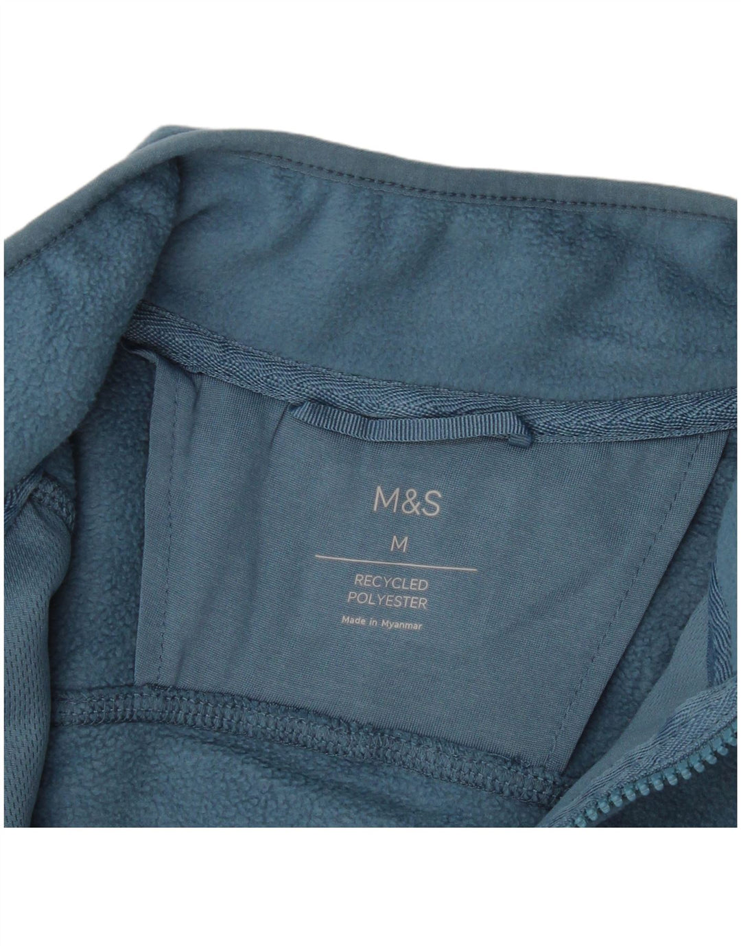Giacca in pile da uomo Marks & Spencer UK 38 Poliestere blu medio