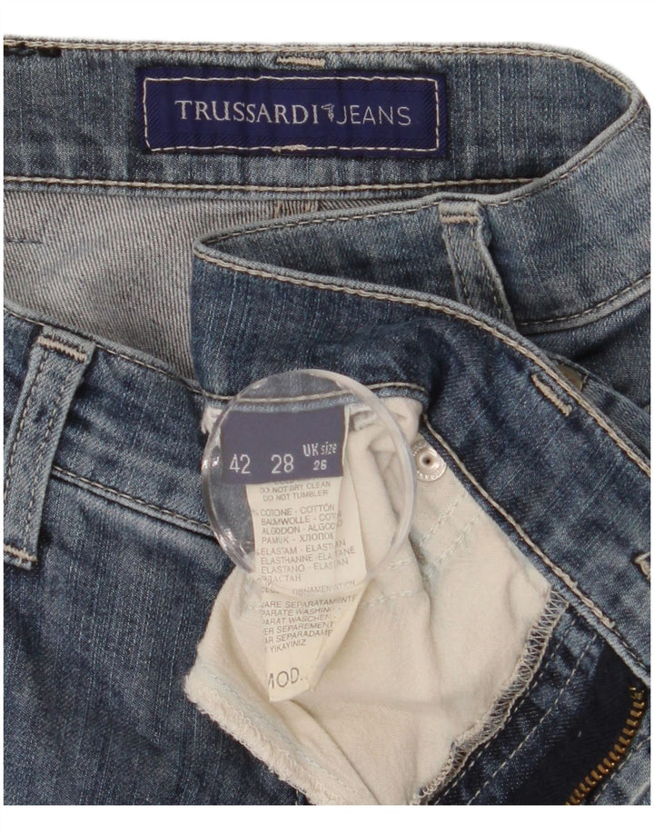 Jeans Dritti Donna TRUSSARDI W26 L30 Blu Cotone