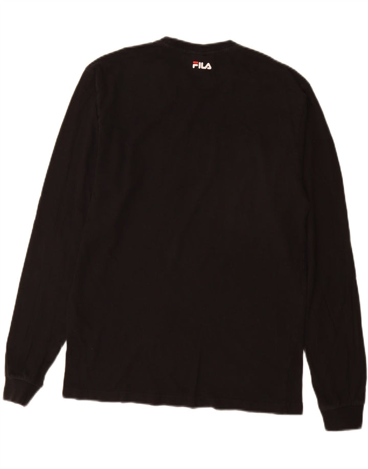 Maglietta grafica da uomo Fila a maniche lunghe XS in cotone nero