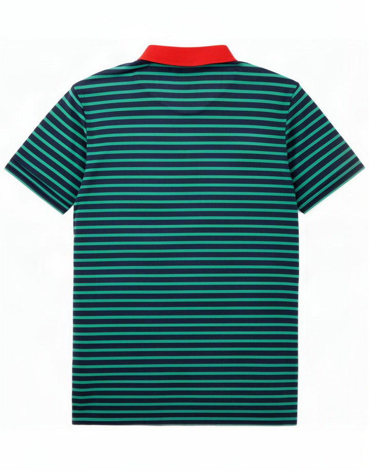 Polo da uomo Iceberg medio in cotone a righe blu navy