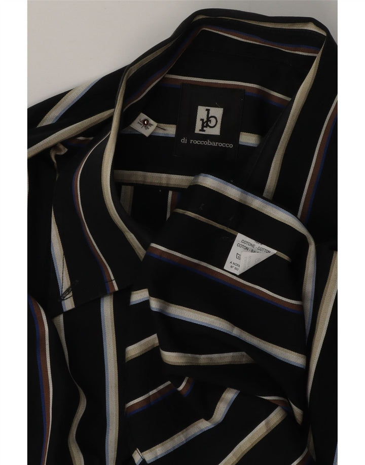 Camicia da uomo ROCCOBAROCCO taglia 41 16 grande cotone a righe nere