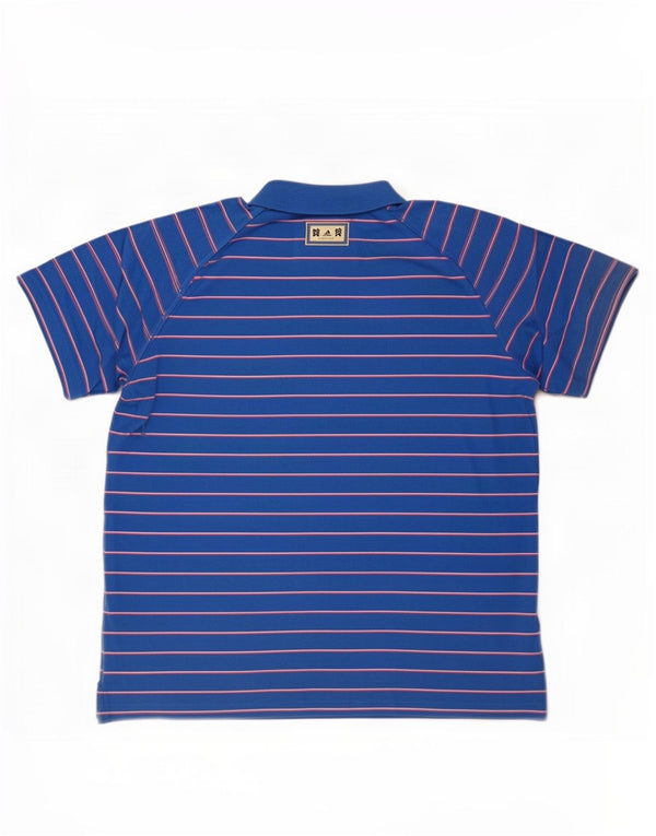 Polo Adidas da uomo XL in cotone a righe blu