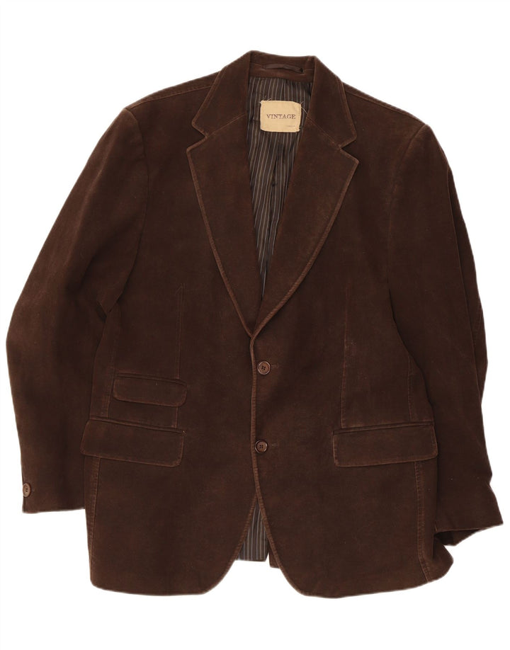 Giacca blazer da uomo a 2 bottoni Gibson UK 42 XL cotone marrone