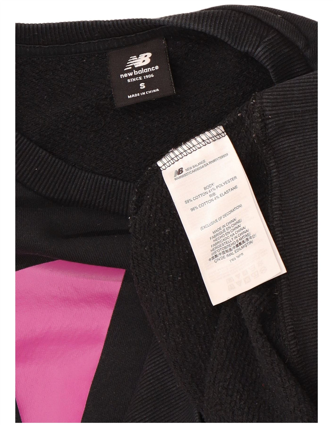 Felpa oversize con grafica da donna NEW BALANCE UK 10 piccola nera