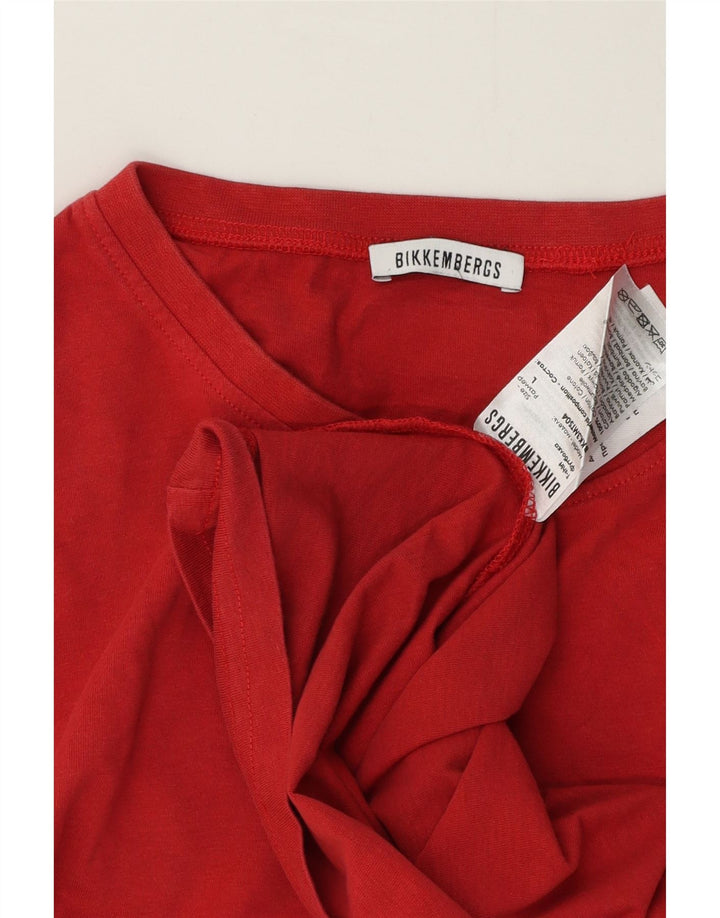 T-shirt grafica da uomo Bikkembergs Top grande in cotone rosso