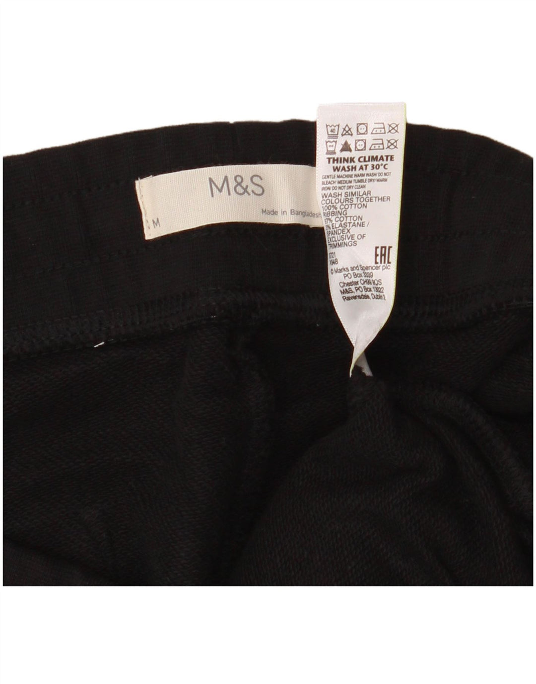 Pantaloni da tuta da uomo Marks & Spencer Joggers medio cotone nero