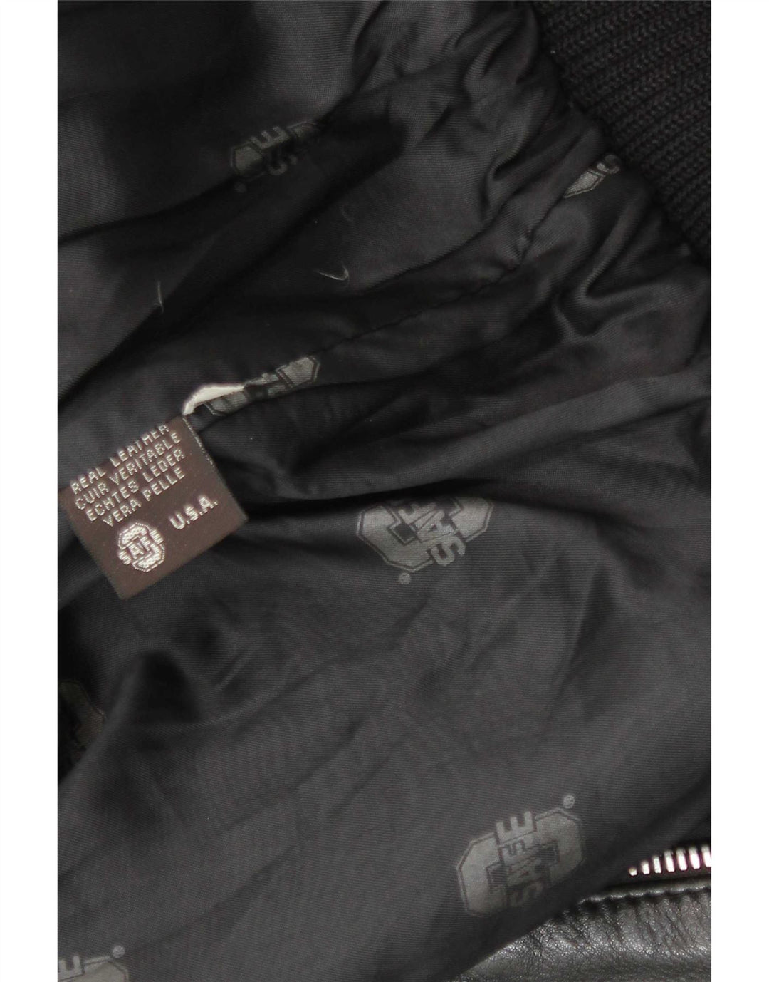 Giacca da aviatore da volo in pelle militare vintage da uomo UK 38 media nera