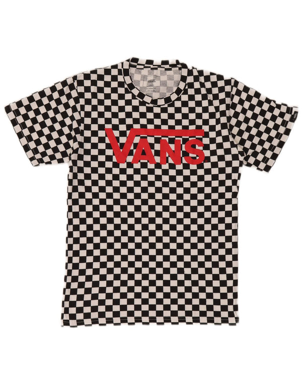 T-shirt grafica da donna con vestibilità classica Vans UK 6 XS cotone geometrico nero