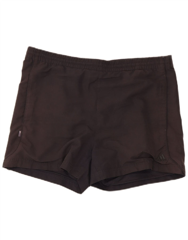 Pantaloncini sportivi Adidas da uomo in poliestere grigio medio