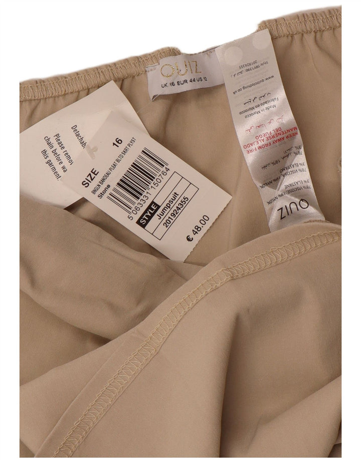 Tutina corta senza spalline da donna Quiz UK 16 Large Beige Viscosa